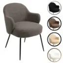 Furnish Theory Nordic Comfort Dining Armchair Arm Chair w/ Various Bouclé Fabric Upholstery Covers & Steel Leg Finishes (Designed in Denmark)