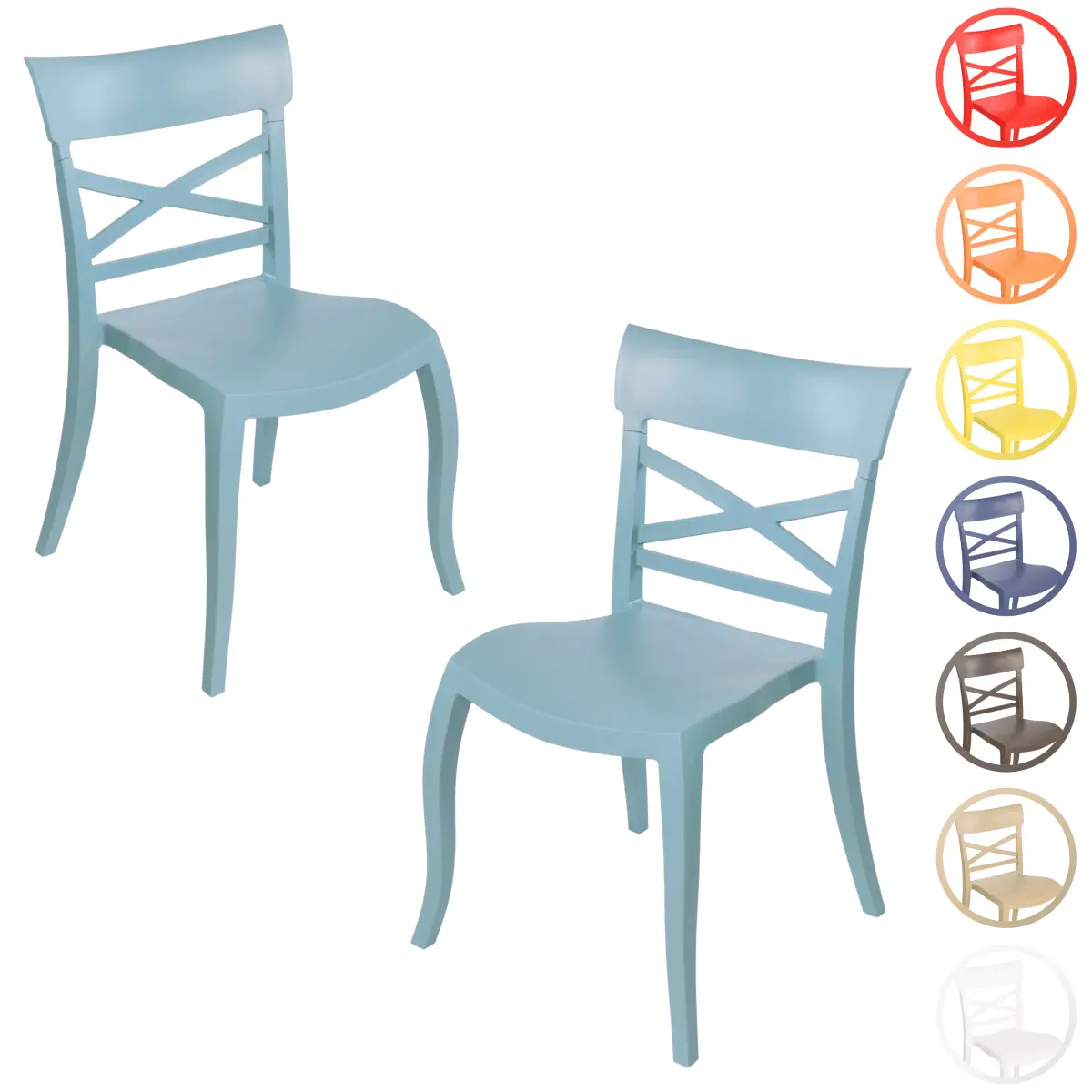 Furnish Theory X-Terra S Indoor/Outdoor Stackable Glass Fiber-Reinforced Polypropylene Dining Side Chairs (Various Colors; Made in Turkey; Set of 2)