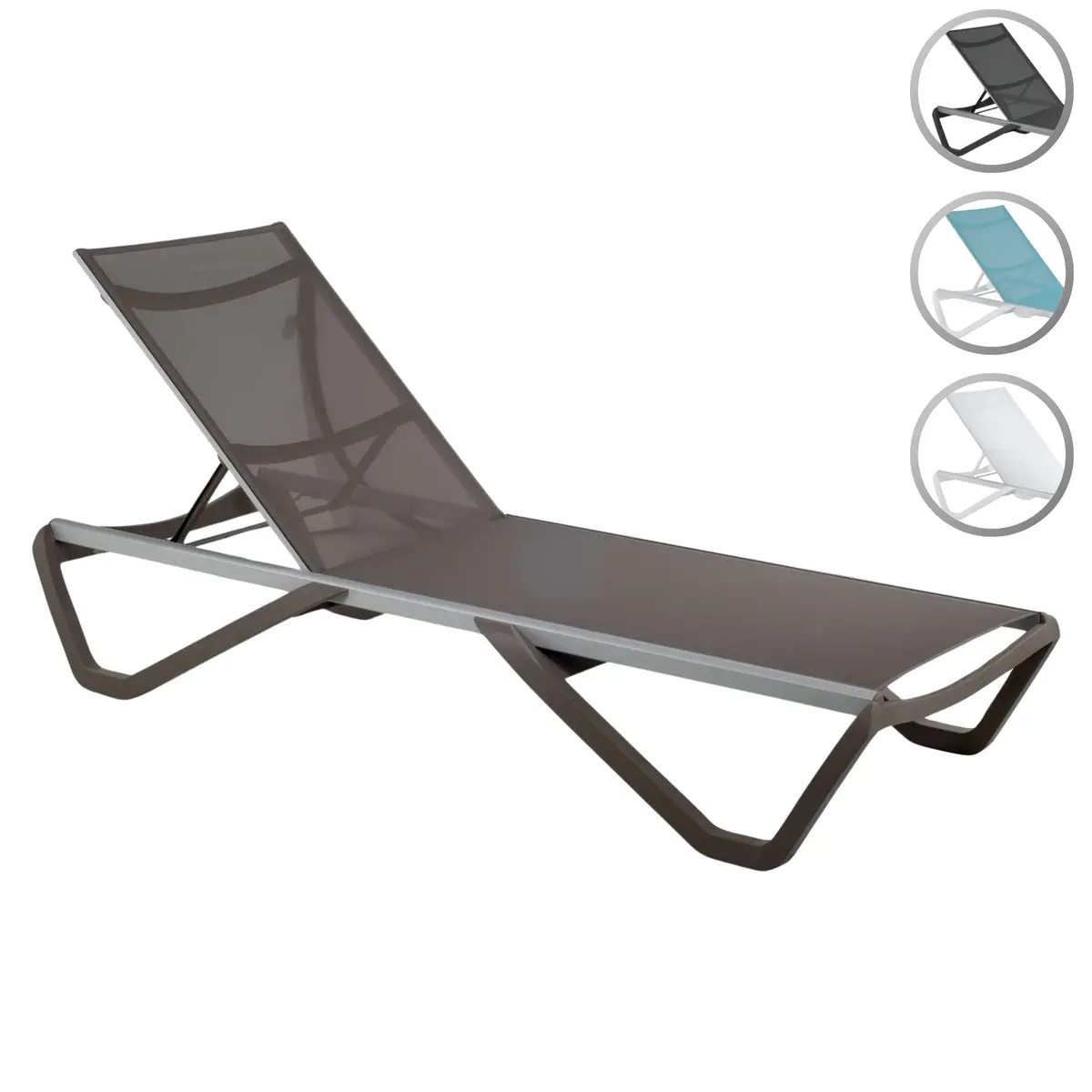 [FT-SEA-BRZ-SNLNGR-ANTHRCT-ANTHRCT] Furnish Theory Seabreeze Deck Patio Sunlounger Sun Lounger Lounge Chair Sling Chaise Lounger (Various Frame & Mesh Configurations) (All-Anthracite)
