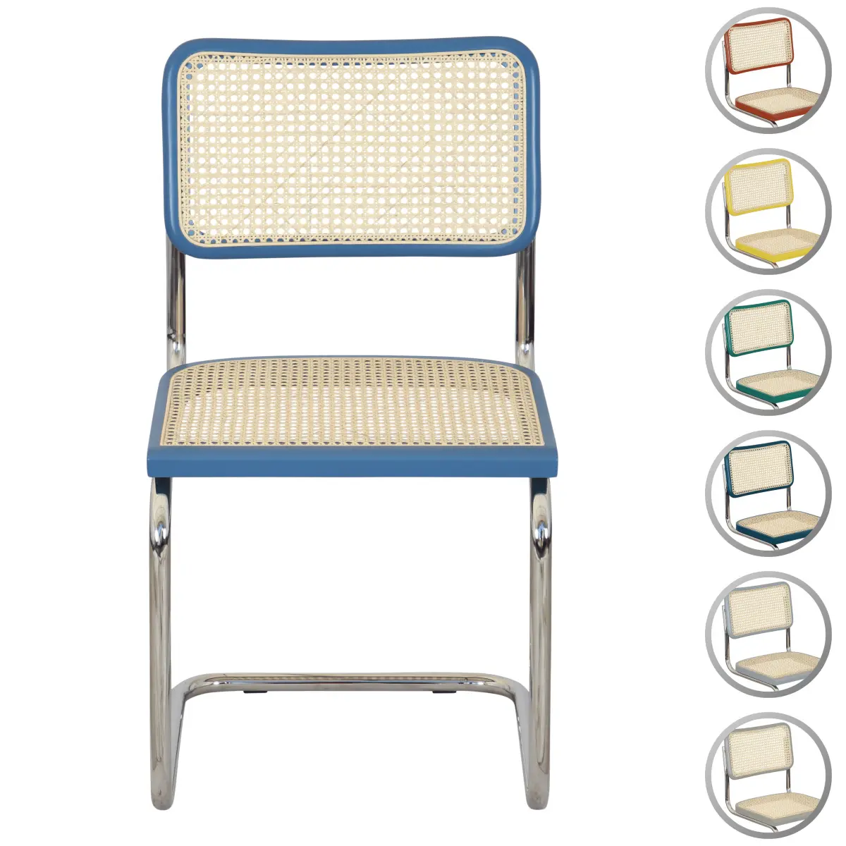 [BCC-CSCA-SC-CHRMF-RAL-8004-CPPR-BRWN] Breuer Chair Company Cesca Cane Cantilever Side Chair w/ Chrome Frame & Natural Cane (Various RAL Wood Finishes; Made in Italy) (Copper Brown)