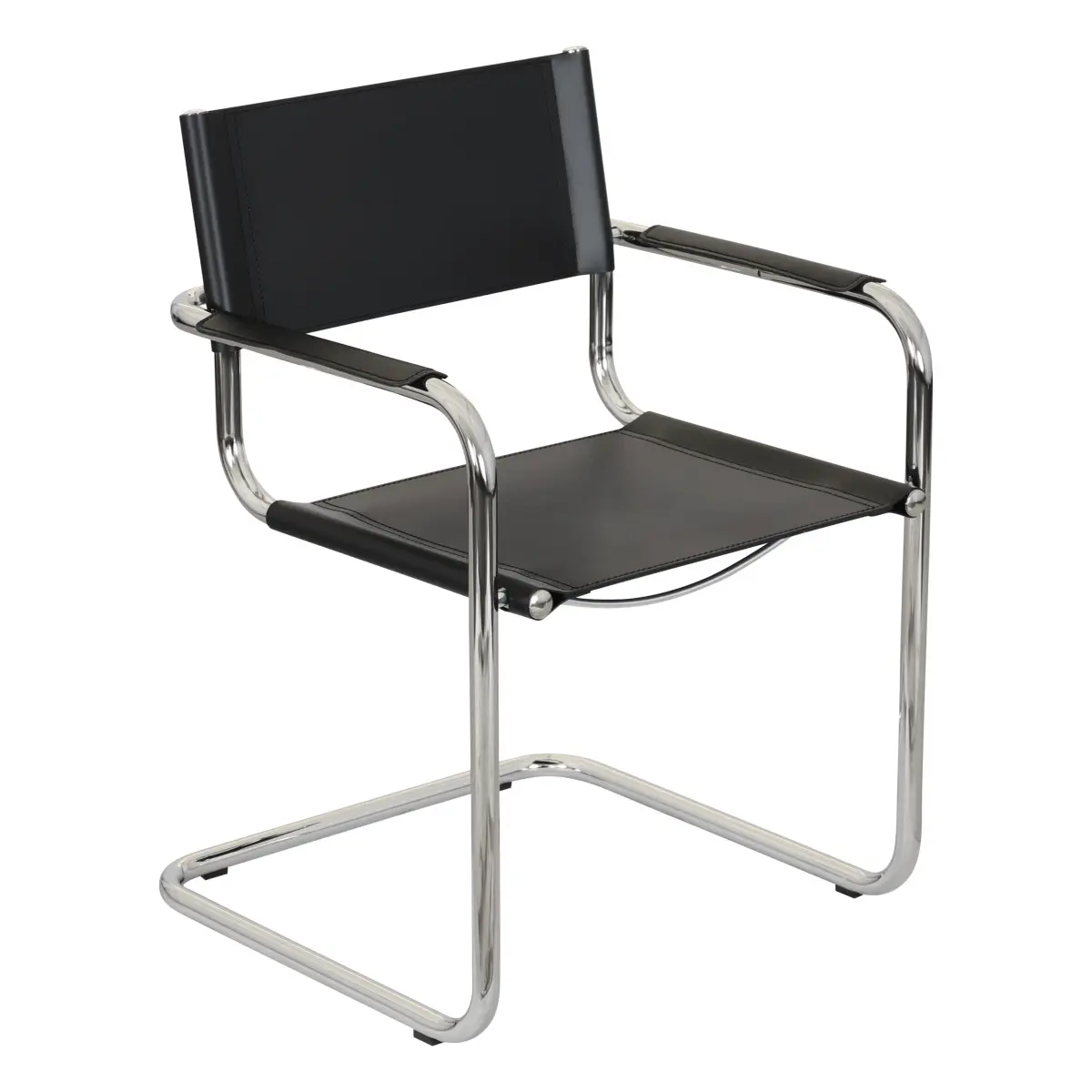 Breuer Chair Company Mart Stam Cantilever Armchair Arm Chair w/ Chrome Frame (Various Bonded Leather Colors; Made in Italy)