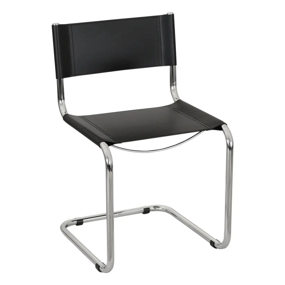 [BCC-MRT-STM-SC-CHRMF-BLUL] Breuer Chair Company Mart Stam Cantilever Side Chair w/ Chrome Frame (Various Bonded Leather Colors; Made in Italy) (Blue)