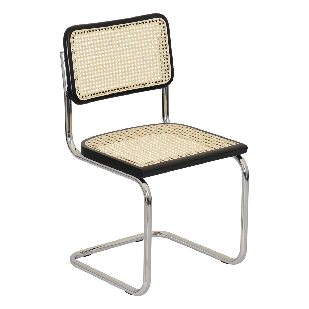 [BCC-CSCA-SC-CHRMF-CHRYW-NTRLC] Breuer Chair Company Cesca Cane Cantilever Side Chair w/ Chrome Frame (Various Wood Finishes & Cane Colors; Made in Italy) (Cherry & Natural)